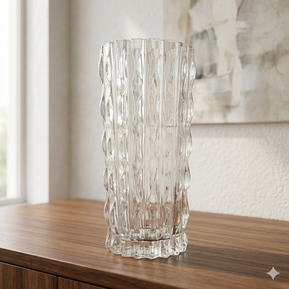 Fidenza Vetraria Dahlia Glass Vase Attributed Stampi Francolini‎ Italy MCM